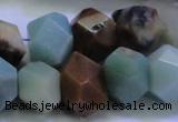 CAM1138 12*16mm - 13*18mm faceted nuggets amazonite gemstone beads