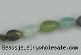 CAM115 15.5 inches 8*10mm flat teardrop amazonite gemstone beads