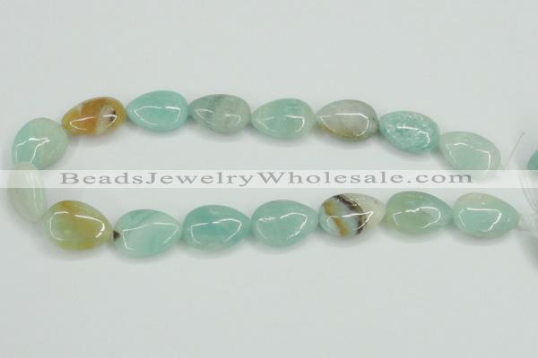 CAM117 15.5 inches 18*25mm flat teardrop amazonite gemstone beads