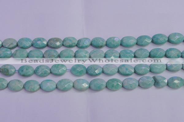 CAM1204 15.5 inches 12*16mm faceted oval Russian amazonite beads