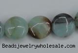 CAM122 15.5 inches 16mm flat round amazonite gemstone beads