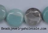 CAM123 15.5 inches 20mm flat round amazonite gemstone beads