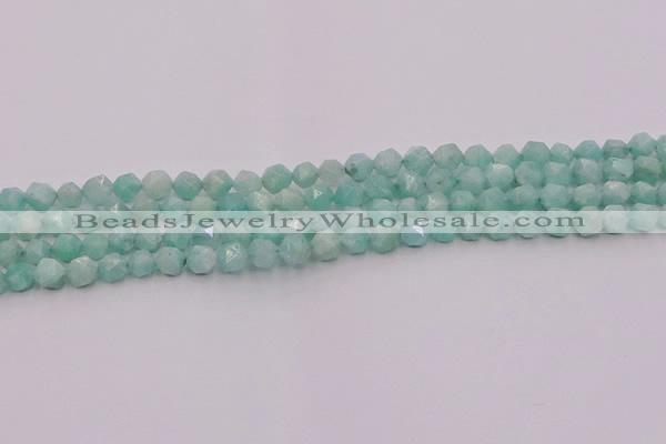 CAM1436 15.5 inches 6mm faceted nuggets amazonite gemstone beads