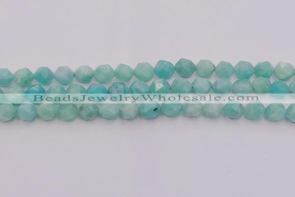 CAM1438 15.5 inches 10mm faceted nuggets amazonite gemstone beads