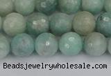 CAM1452 15.5 inches 8mm faceted round amazonite gemstone beads