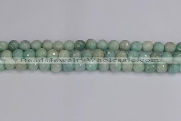 CAM1453 15.5 inches 10mm faceted round amazonite gemstone beads