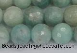 CAM1454 15.5 inches 12mm faceted round amazonite gemstone beads