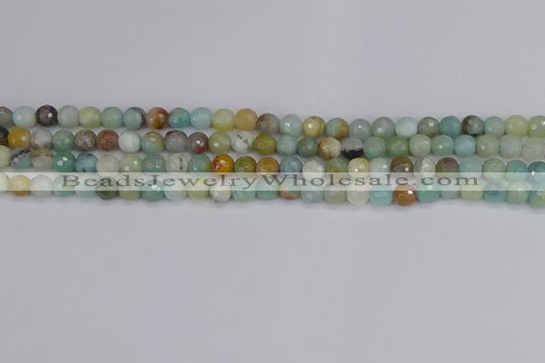 CAM1458 15.5 inches 4mm faceted round amazonite beads wholesale