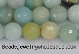 CAM1461 15.5 inches 10mm faceted round amazonite beads wholesale