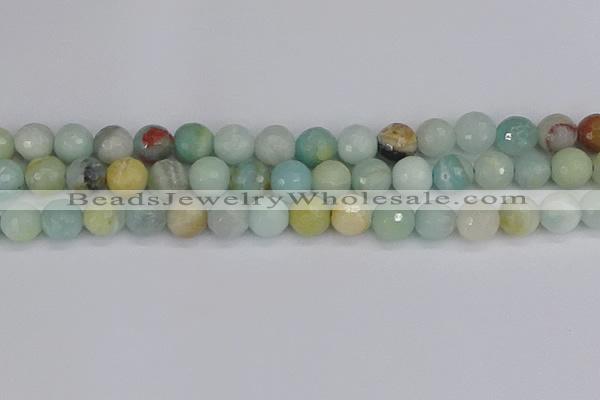 CAM1462 15.5 inches 12mm faceted round amazonite beads wholesale