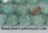 CAM1474 15.5 inches 10mm faceted nuggets Brazilian amazonite beads