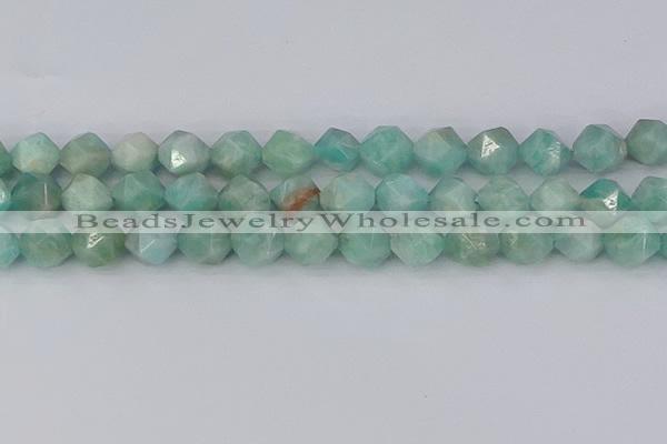 CAM1475 15.5 inches 12mm faceted nuggets Brazilian amazonite beads