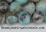 CAM1484 15.5 inches 12mm round Madagascar black amazonite beads