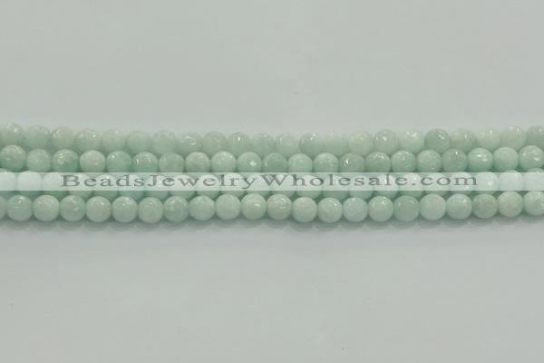 CAM1511 15.5 inches 6mm faceted round natural peru amazonite beads