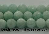 CAM1512 15.5 inches 8mm faceted round natural peru amazonite beads