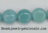 CAM152 15.5 inches 16mm flat round amazonite gemstone beads