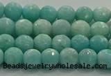 CAM1521 15.5 inches 6mm faceted round natural peru amazonite beads