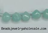 CAM153 9*11mm top-drilled flat teardrop amazonite gemstone beads