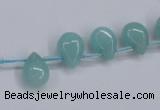 CAM154 8*12mm top-drilled flat teardrop amazonite gemstone beads