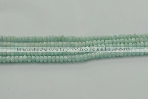 CAM1541 15.5 inches 4*6mm faceted rondelle peru amazonite beads