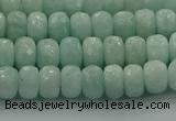 CAM1542 15.5 inches 5*8mm faceted rondelle peru amazonite beads