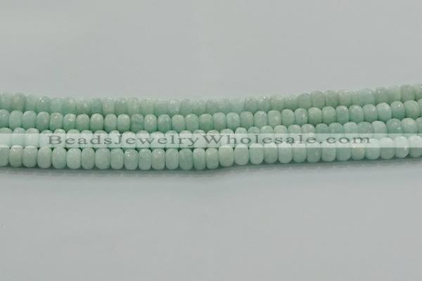 CAM1542 15.5 inches 5*8mm faceted rondelle peru amazonite beads