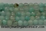 CAM1560 15.5 inches 4mm faceted round Russian amazonite beads