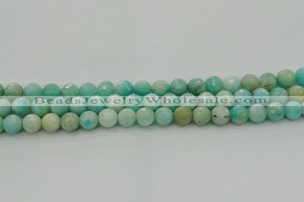 CAM1562 15.5 inches 8mm faceted round Russian amazonite beads