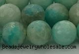 CAM1565 15.5 inches 14mm faceted round Russian amazonite beads