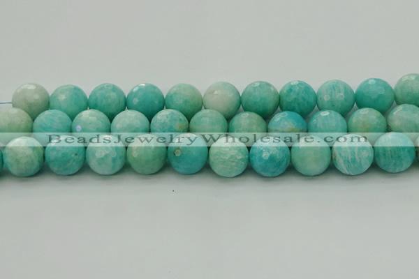 CAM1567 15.5 inches 18mm faceted round Russian amazonite beads