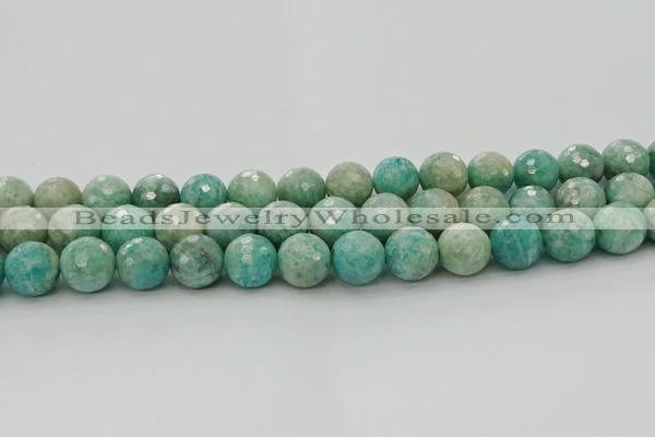 CAM1584 15.5 inches 12mm faceted round Russian amazonite beads