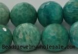 CAM1586 15.5 inches 16mm faceted round Russian amazonite beads