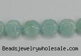 CAM159 15.5 inches 12mm carved flower amazonite gemstone beads