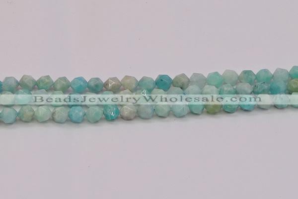 CAM1622 15.5 inches 8mm faceted nuggets amazonite gemstone beads