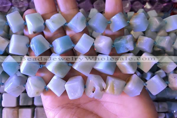 CAM1677 15.5 inches 8*8mm - 14*15mm cube amazonite beads