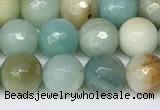 CAM1746 15.5 inches 8mm faceted round amazonite beads wholesale