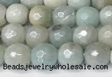 CAM1750 15 inches 6mm faceted round AB-color amazonite beads