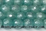 CAM1755 15 inches 6mm faceted round AB-color imitation amazonite beads