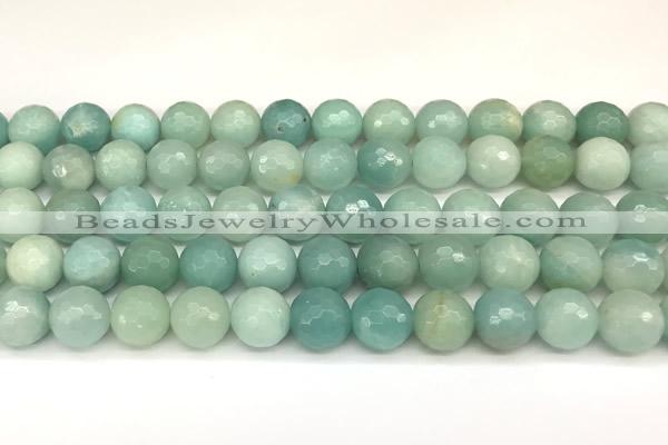 CAM1771 15 inches 8mm faceted round amazonite beads