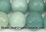 CAM1772 15 inches 10mm faceted round amazonite beads