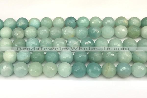 CAM1772 15 inches 10mm faceted round amazonite beads