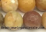 CAM1778 15 inches 12mm faceted round yellow amazonite beads