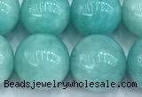 CAM1782 15 inches 9mm - 10mm round amazonite gemstone beads