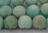 CAM325 15.5 inches 14mm round natural peru amazonite beads