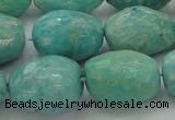 CAM342 15.5 inches 13*18mm faceted nuggets natural peru amazonite beads