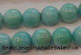 CAM355 15.5 inches 14mm round natural peru amazonite beads wholesale