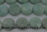 CAM363 15.5 inches 10mm faceted coin amazonite gemstone beads