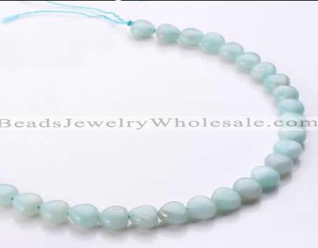 CAM53 10*10mm heart natural amazonite gemstone beads Wholesale