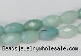 CAM604 15.5 inches 8*12mm faceted rice Chinese amazonite gemstone beads