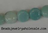 CAM618 15.5 inches 8mm flat round Chinese amazonite gemstone beads